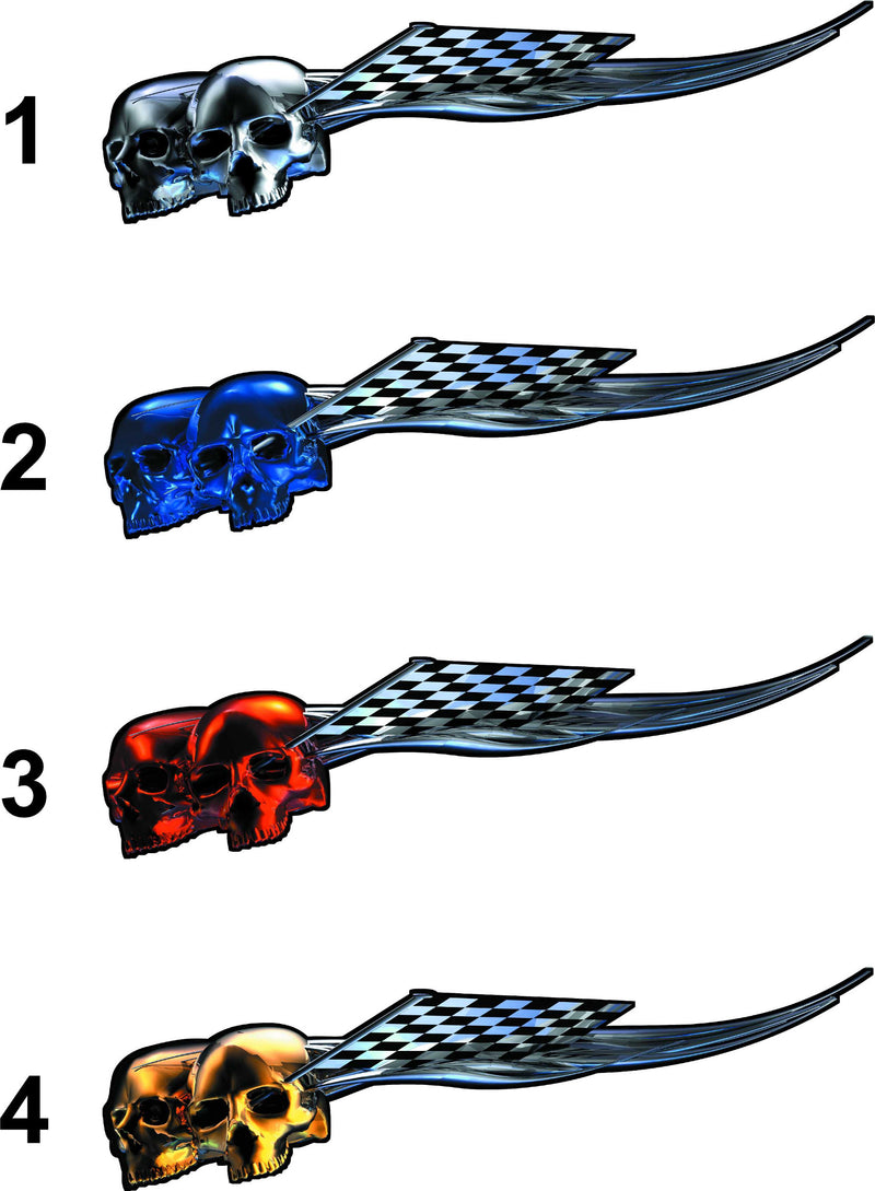 skulls checkers automotive racing decals kit
